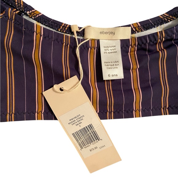 NWT EBERJEY GIRLS 2 PIECE BLUE &
BROWN “RIVERIA STRIPES DAIYA” BIKINI SET SIZE 6 - Picture 9 of 12